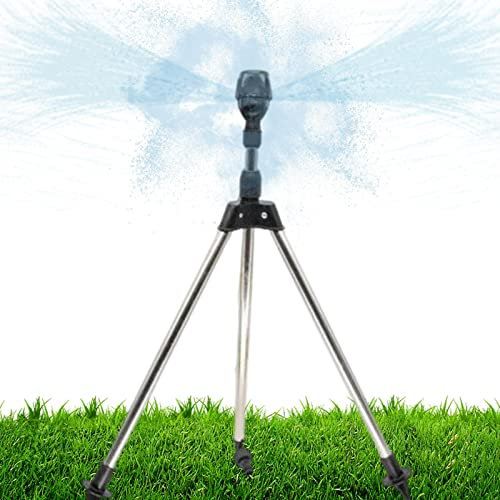Sprinkler Für Hof, Regner Stativ, Sprinkler, Impulsregner Mit Stativ, Rasensprenger Kreisregner Große Flächen, Sprengwinkel 0-360°, Automatisch Rotierende Bewässerungssprinkler Für Hof, Garten, Rasen