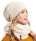 Hilltop Winter Kombi 2er Set aus Winter Schal und passender Strickmütze, Winter Set:Beige