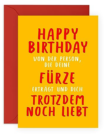 Central 23 Lustige Geburtstagskarte für Männer Frauen – 'VON DER PERSON DIE DEINE FÜRZE ERTRÄGT' – Geburtstagsgeschenk für Ehemann Ehefrau – Geburtstagskarten für Freund Freundin