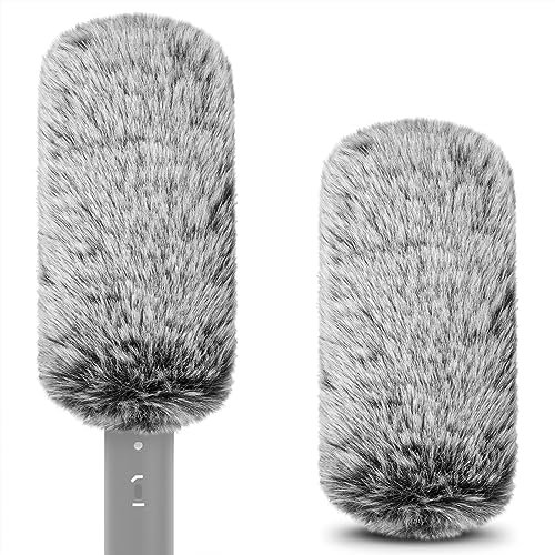Geekria for Creators Furry Windscreen for 0.8 '' (20mm) Diameter Shotgun Microphone, Mic DeadCat Wind Cover Muff, Windbuster, Fluff Cover Windshield Compatible with BOYA, Rode (14cm / 2 Pack)