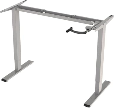 Spacetronik Tischgestell Höhenverstellbar Manuell, Schreibtischgestell Höhenverstellbar mit Kurbel 71-121 cm, Schreibtisch Gestell ohne Tischplatte, Tragfähigkeit von 70 kg