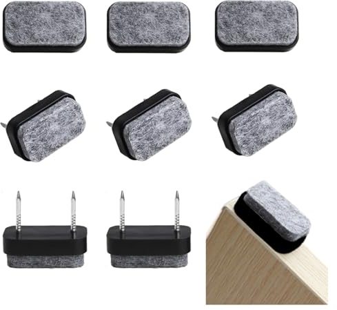 24 Pezzi Feltrini Per Sedie Con Chiodo, Piedini In Feltro,Cuscinetti In Feltro Per Mobili Unghie In Mobili Feltrini Scivoli Per Mobili Per Sedie Tavoli E Gambe (30 * 18mm Piazza,Nero)