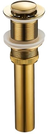Desague Lavabo sin Rebosadero Latón Valvula Desague Lavabo Click Clack Desagüe para Lavabo,oro