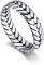 Bandmax Weizen Ring Herren Silber Vintage Ringe Größe 57mm Bandring 5mm breit Siegelring Fingerring Silberschmuck für Weihnachten