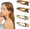 Lot de 4 pinces à cheveux en forme de chat mignonnes pour femme (écaille de tortue foncée + écaille de tortue claire)