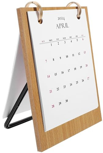 OUSIKA 2024 Tisch Büro Dekor Haushalt Schreibtisch Kalender Desktop Tabletop Home Holz Ornament Ornamente Einfachen Stil