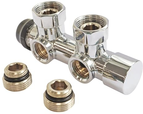 SOMATHERM FOR YOU, 601521502, Wandmontierter thermostatischer Chromverteiler für Zweirohrinstallation MF1/2 (15x21), für Montage durch einfaches Verschrauben, Kappe kann durch ein Thermostatkopf