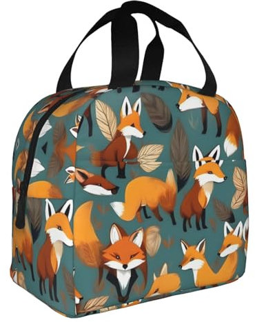 HJLUUFT Many Foxes - Lonchera portátil con estampado de zorros, bolsa térmica para lonchera Bento, ideal para adultos y niños pequeños