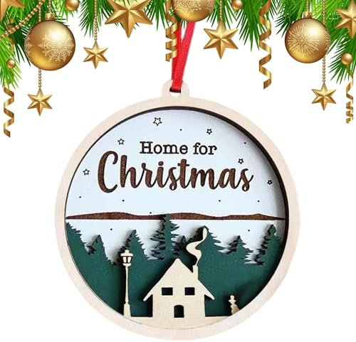 Letrero de puerta de Feliz Navidad, adornos de Navidad resistentes con imagen de buzón rojo, letrero de Navidad de madera para decoración de hogar y oficina