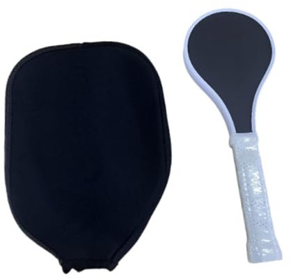 QSTDGVPW Pala de Pickleball con Diseño de Punto óptimo para Entrenamiento Y Comodidad, Black White W Cover