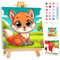 Mafenr Art Peinture Numero Enfant, Animal Peinture par Numero Enfant, Animal Paint by Numbers pour Décoration et Cadeaux, Avec Cadre et Chevalet 20x20cm