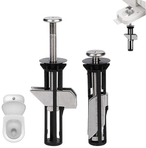 2 PCS Toilet Seat Bolts Fittings, Universal Heavy Duty Toilet Seat Fastener Bolt Kit New 304 Stainless Steel, Toilet Seat Fasteners Screws Replacement Kit, Bathroom Toilet Locking Bolt Easy Install