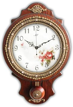 Aero Snail Wanduhr mit schwingendem Pendel, Retro-Stil, stille Uhr mit Kristalldekoration, Vintage-Dekor, europäische Victoria-Holzuhr für Innenbereich, Schlafzimmer, Wohnzimmer, W166-1A