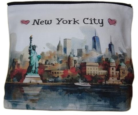 Kulturbeutel New York City Freiheitsstatue 22 x 18 cm Portemonnaie Geldbörse Kosmetiktasche Deko MU K71