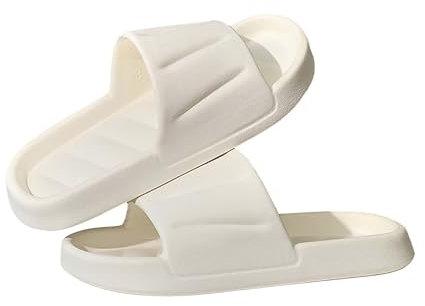 Zapatillas de verano para interiores y exteriores, suela suave y antideslizante, para hombre y mujer, para microondas, White, 38 EU