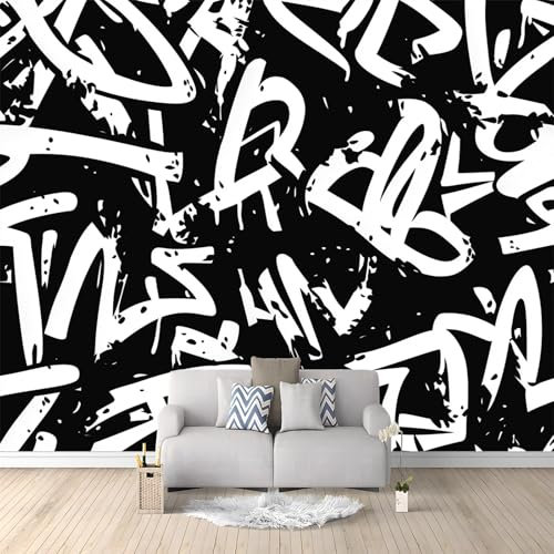 Fototapete Urbane Street-Art-Graffiti 500x280 cm 3D Vliestapete Wandbild, Mustertapete Moderne Wandtapete, Wohnzimmer Schlafzimmer Kinderzimmer Büro Flur Wanddeko