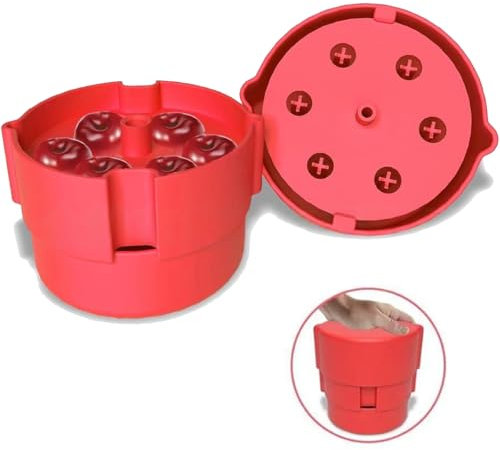 Kirschentsteiner Manuell, EntfernerKirschenentsteiner mit Auffangbehälter, Entkerner Kirschen für Kirschen Oliven Pflaume Küchenwerkzeuge Schnell Entfernen Früchtsteinen (Rot)