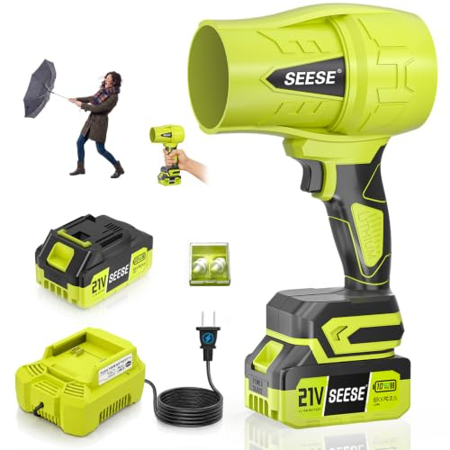 SEESE Turbo Jet Blower,Leaf Blower, Violent Turbo Fan, Brushless Pure Copper Motor,Car Drying After Wash, Handheld Snow Blower,Cordless Turbo Power Air Duster,Home Improve,Garden Mainte