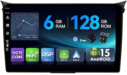 [6G+128G,Octa-Core] - MSD Autoradio für Hyundai I30 (2011-2015) | Android 15 GPS Navi Radio | CarPlay Android Auto Lenkradsteuerung Dual-Band WiFi DSP DAB | Rückfahrkamera MIC | 2 Din 9 Zoll