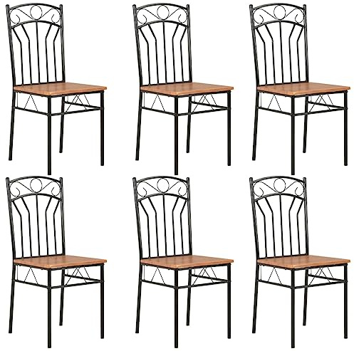 MOBCANT Esszimmerstühle mit ergonomischer Form und glatter Lackierung, Mid-Century Modern MDF Braun Finish, für Esszimmer und Küche, 40 x 48 x 86 cm