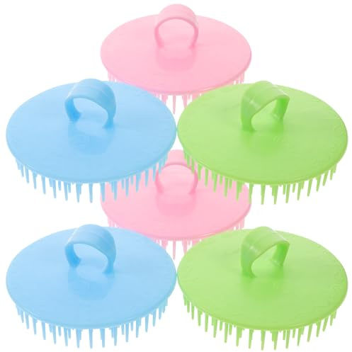 HOMSFOU Shampoo Bürste 6 Stück Duschset mit Kopfhautmassagefunktion Geeignet für Intensive Haarwäsche und Kopfhautpflege bei Teenagern und Erwachsenen