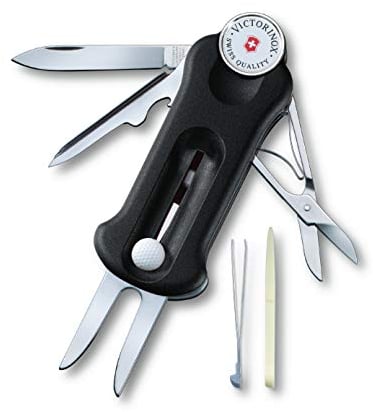 Victorinox Schweizer Taschenmesser, Golf Tool, Multitool, Outdoor, 10 Funktionen, Klinge, Reparatur-Werkzeug, Ballmarkierer