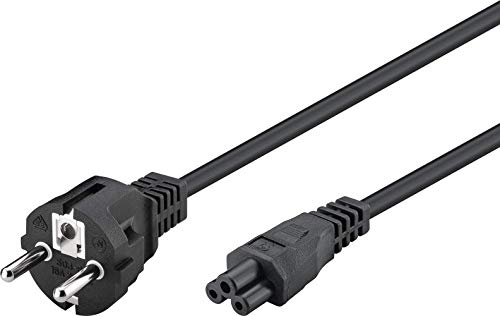 Goobay 93586 Netzanschlusskabel (Schutzkontakt), 1, 8 m, Schwarz, Schutzkontaktstecker (Typ F, CEE 7/7) > Gerätebuchse C5