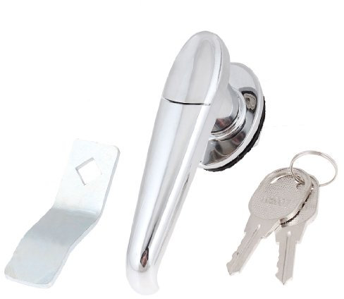 sourcing map Mango giratorio empotrable Metal cerradura de seguridad 10,16 cm w 2 teclas de acceso directo carpeta puerta del armario