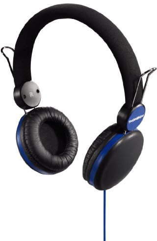 Thomson 00131836 HED 2203 Over-Ear Kopfhörer (3,5mm Klinkenstecker, Empfindlichkeit: 110dB) schwarz/blau