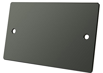 Flat Plate Black Nickel Double Blank Plate by ironmongery4u