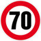 SAFIRMES 2 Stickers Limitation Cercle Rouge (/125 mm/inch=5') Vitesse 70