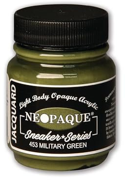 Jacquard Neopaque Acrylic Paint Colour Military Green JAC1453 Sneaker Series Trainers, Shoes and Footwear 66.54ml