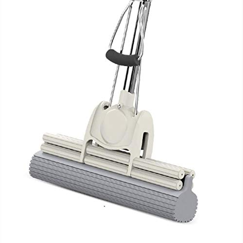 Scopa Mop in spugna con manico in plastica multiuso Mop in acciaio inox Rullo in acciaio inox Spremere senza acqua Spugna lavapavimenti