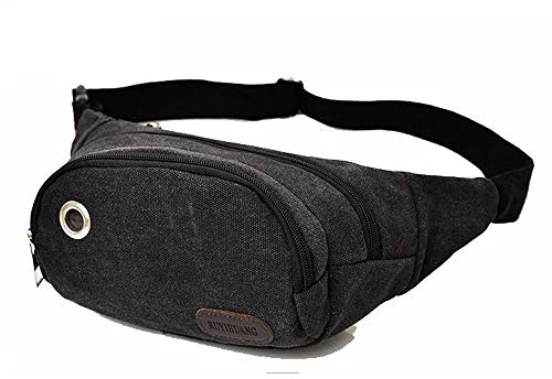 Jxth Fashion Women's Waist Bag Military Fanny Pack Waist Bag Pack Resistant Hip Belt Bag Pouch Hiking Climbing Outdoor Bumbag Adjustable Lightweight Fanny Pack Belt Bag (Color : Black)