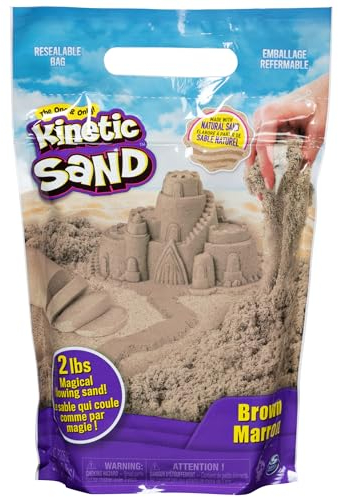 Kinetic Sand KITMOUS 1, The Original Moldable Sensory Play Sand, Brown, 2 lb. Resealable Bag, Ages 3+