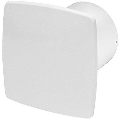 Bathroom Extractor Fan – Multiple Options Including Pull Cord, Timer, Humidity Sensor – Silent or Turbo – Chrome, White and Black Finish Options – Low Energy Consumption ((Turbo) T+H, PNB100)