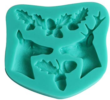 PRETYZOOM Weihnachten Rentier Kopf geformt silikonform tannenzapfen kuchenform süßigkeiten Pralinen Formen DIY seifenform für Home Store bäckerei (himmelblau)