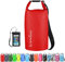 OMGear Wasserdichter Rucksack für Mobiltelefone, 40 l, 30 l, 20 l, 10 l, 5 l, schwimmender Trockensack für Kajakfahren, Bootfahren, Segeln, Kanufahren, Rafting, Outdoor-Aktivitäten (rot, 5 l)