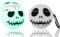 KAKUYI (Leuchtender Schädel) Airpods 1/2 Hülle Cover Soft Silikon, 3D Cute Cartoon AirPod Hülle Lustiger Abdeckung Stoßfest Vollschutz Hülle mit Schlüsselbund für Mädchen Kinder Jungen Frauen