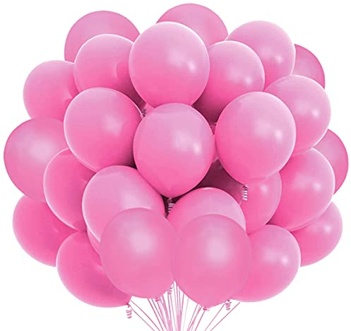 Songjum 100 Pezzi Palloncini in Lattice Rosa Palloncini 12 Pollici / 30 cm Rosa Palloncini Rosa Opaco per Feste Compleanno Fidanzamento Matrimonio Anniversario Baby Shower Decorazioni