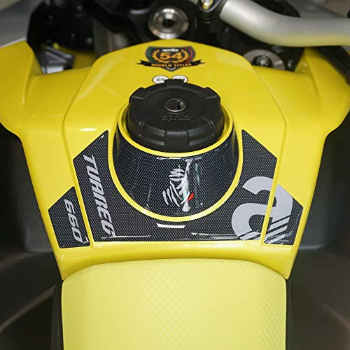 labelbike - 3D Gel Harz Tankpad Aufkleber Motorrad Tankschutz und -Dekoration kompatibel mit Aprilia Tuareg 660 2022-2025 - Farbe Carbongrau