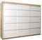 MEBLE KRYSPOL Schwebetürenschrank Verona 1 250 cm Kleiderschrank mit Kleiderstange und Einlegeboden Schlafzimmer- Wohnzimmerschrank Schiebetüren Modern Design (Schubladen: 0, Sonoma + Weiß)