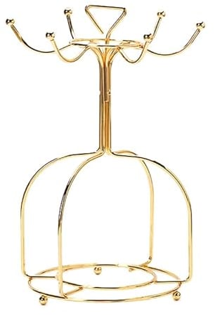 Coffee Cup Holder Cup Stand with 6 Hooks Under Shelf Cup Espresso Cups with Stand Coffee Cup Holder Cup Tree Display Stand Tea Cup Mug for Family Restaurant Bar Home