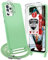 LeYi Coque pour Samsung Galaxy A52s 5G/A52 avec Cordon, 2 Verre Trempé et 2 Protection Camera, Silicone Collier Corde réglable Lanyard Bumper Mince Anti-Rayures Antichoc Etui Housse Vert