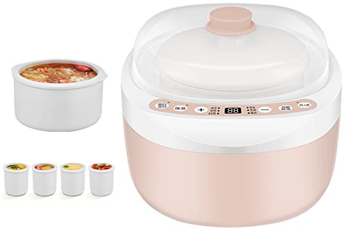 Marmite électrique, mijoteuse à revêtement en céramique, marmite multifonctionnelle de 2 L, ustensiles de cuisine professionnels avec isolation intelligente de la synchronisation des rendez-vous.