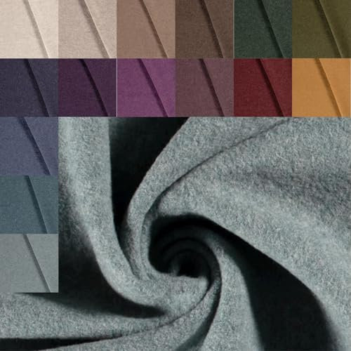 Walkloden Meterware uni meliert - Walkstoff, Mantelstoff, Trachtenstoff, Wollwalk, Loden, Wollstoff, 100% Schurwolle/Wolle * ab 50 x 140cm, Farbe: 022 mint