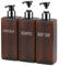 Segbeauty Flacon Pompe Vide, 3 Pièces 500ml Distributeur Gel Douche Salle de Bain, Bouteille de Shampoing avec Étiquette, Flacons Rechargeables pour Body Soap, Shampoo, Conditioner (Ambre)
