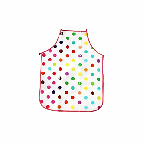 SUL PVC Apron for Women, Chefs Apron, Adjustable Wipeable Waterproof aprons for Dishwashing Men Women Perfect for Kitchen Cooking Butcher Dog Grooming Cleaning fish BBQ Coffee House (Polka Dot)