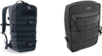 Tasmanian Tiger TT Essential Pack L MKII Molle Kompatibler 15L Daypack Outdoor Rucksack & TT Tac Pouch 5 Rucksack Zusatz-Tasche für Zubehör EDC, Molle-kompatibel, incl. Regenhülle, 20 x 15 x 5 cm