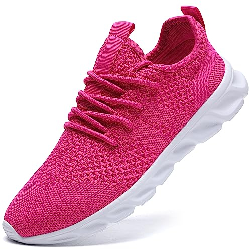 Sneaker Damen Sportschuhe Schuhe Turnschuhe Laufschuhe Tennisschuhe Fitnessschuhe Walkingschuhe Slip On Leichte Damenschuhe Rosa 40
